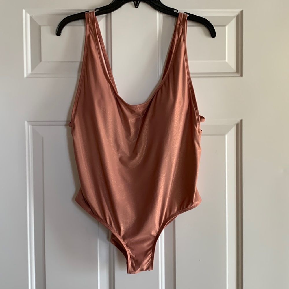 Mae Large mauve/light pink one piece swimsuit